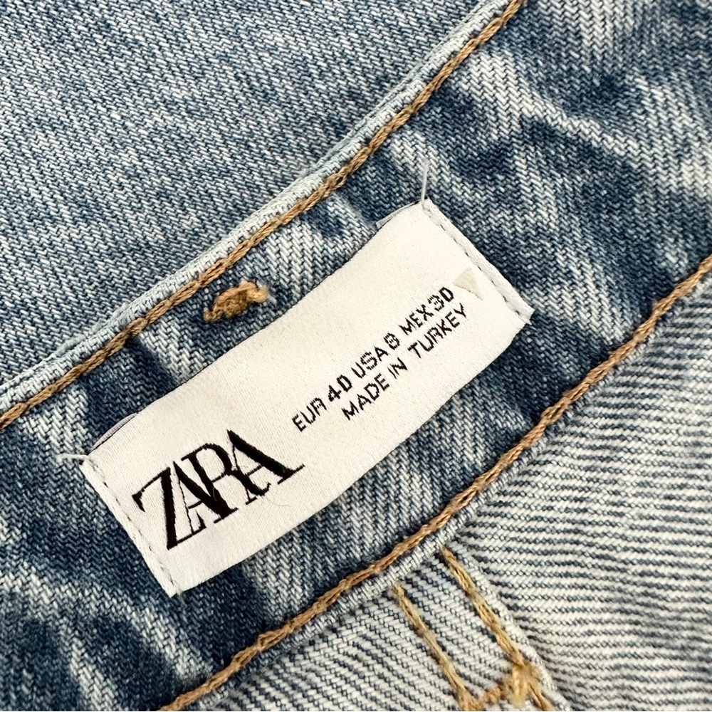 Zara Blue High waisted Wide Leg Jeans Size 8 - Picture 10 of 12